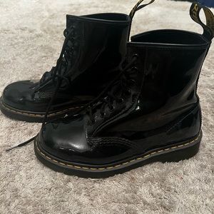 Patent leather Doc Marten black boots size 8